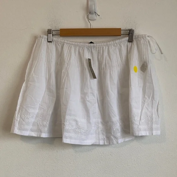 J.Crew Women's Embroidered side-tie mini skirt Large White Color - Picture 4 of 8